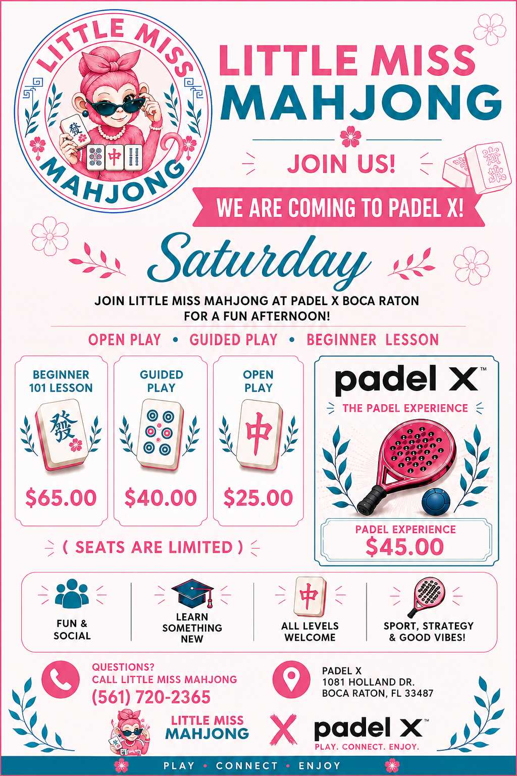 Little Miss Mahjong × Padel X Boca Raton